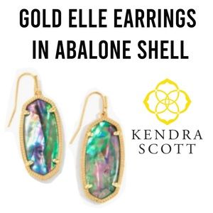 ❗️SOLD KENDRA SCOTT BESTSELLER GOLD ELLE EARRINGS IN ABALONE SHELL METALLIC